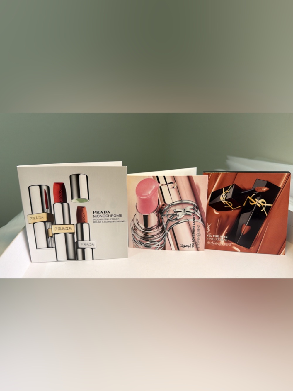 New,unused Yves Saint Laurent Lipstick  SAMPLES Set - Pink and Red Shades
